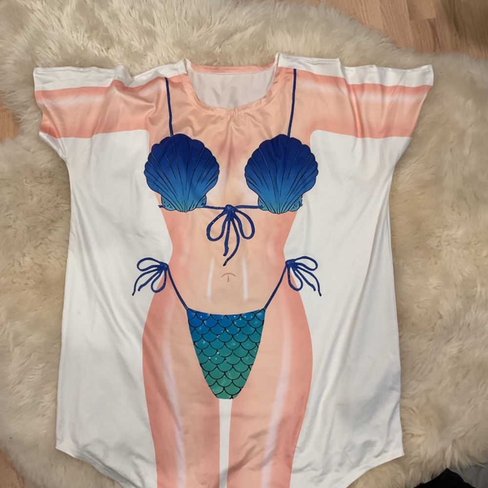 Lady Swimsuit Bikini Short Sleeved Shirt - Picture 3 of 4